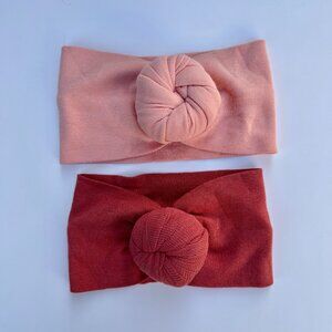 Kate Quinn Head Bow Set | Topknot, 2-Pack | Blush & Rose | 6–12M (M) | EUC